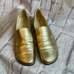 Prada Wanna-be Gold Loafers